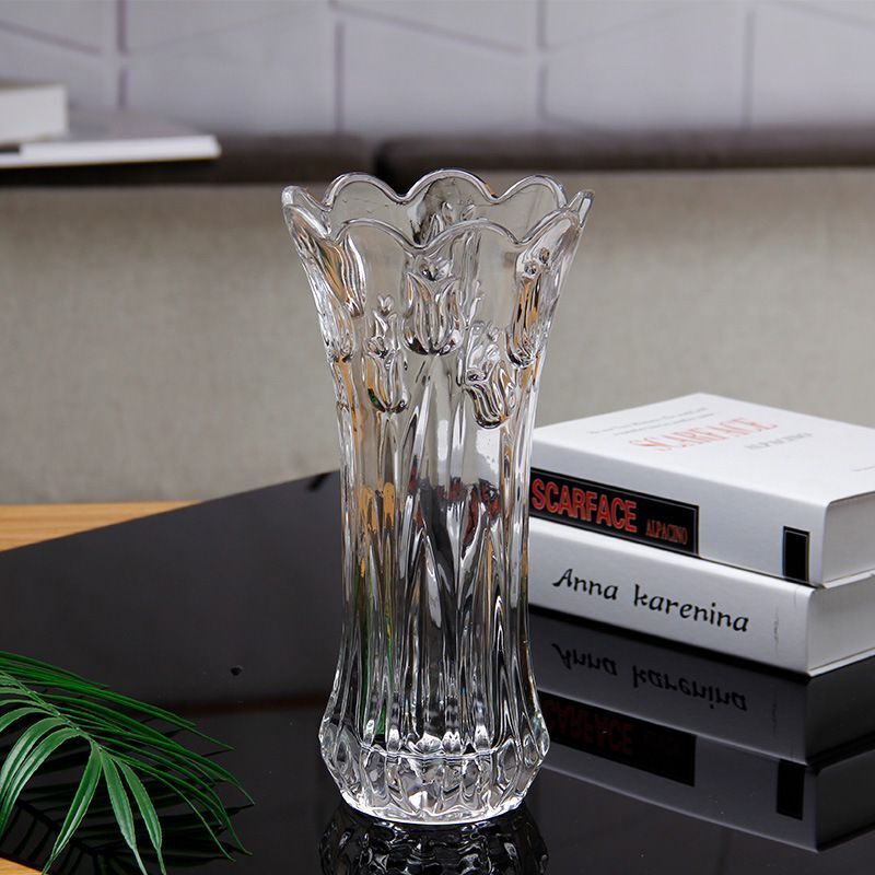 thickened heavy crystal glass vase lead-free minimalist creative living room lucky bamboo lily flower arrangement decorative flower vase