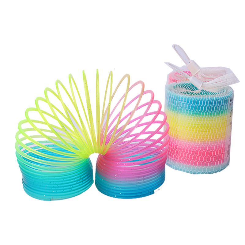 Rainbow Spring Elastic Spring Coil Trap Stacked Cup Jenga Toy Children Baby Early Education Kindergarten Small Gift