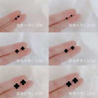 S925纯银四叶草耳钉纯银防过敏女学生韩版简约日韩气质耳饰品耳环