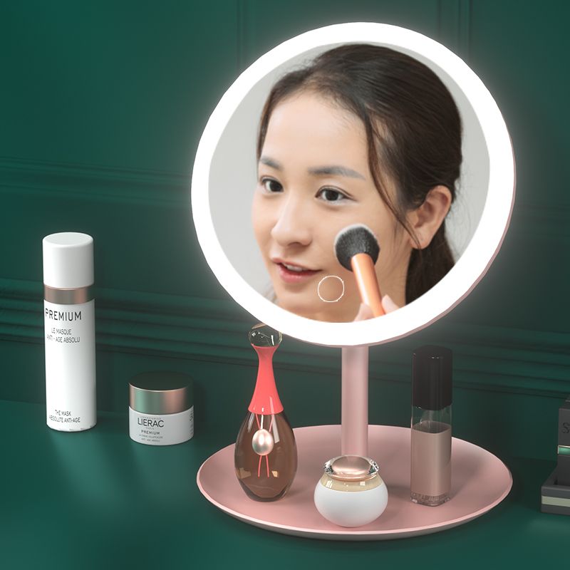 Internet Celebrity Led Make-up Mirror with Light Desktop Makeup Mirror Female Student Dormitory Mirror Makeup Mirror Portable Portable Mirror