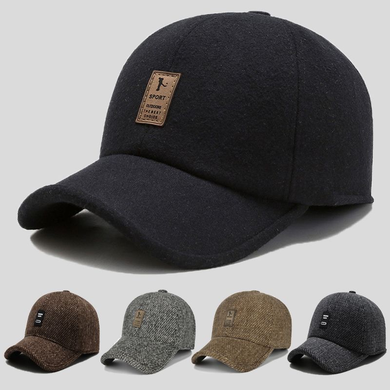 Middle-Aged Hat Men's Winter Middle-Aged and Elderly Warm Woolen Baseball Cap Autumn and Winter Dad Elderly Ears Protection Peaked Cap