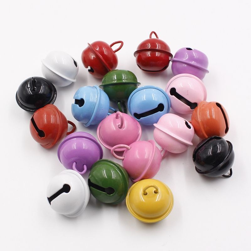 creative handmade material metal candy color paint lucky bell pet bell color key chain ring holiday gift