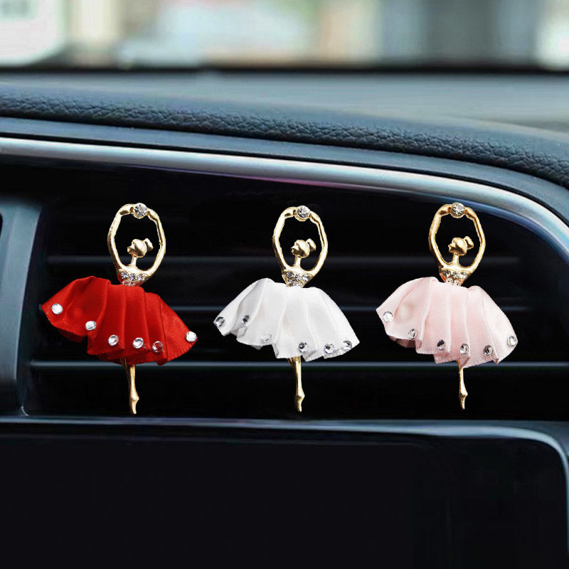 Diamond-Embedded Ballet Girl Car Ventilator Perfume Clip Car-Mounted Air Conditioning Air Outlet Aromatherapy Clip Decorations Female