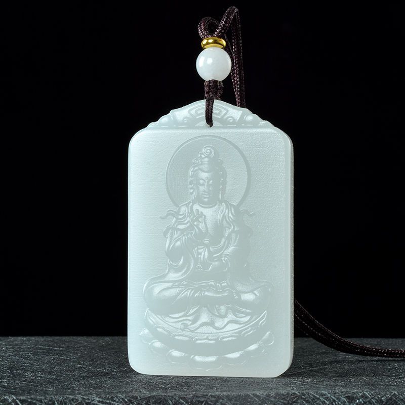 xinjiang natural pendant men‘s white jade jade goddess bodhisattva real jade jade pendant jade pendant hetian jade white jade men‘s