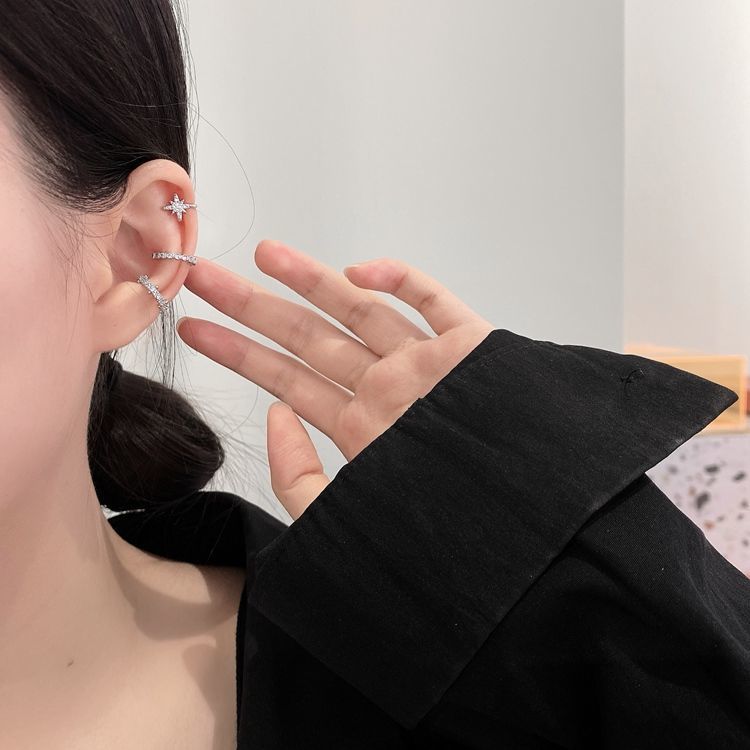 high-grade ear clip non-pierced female earrings mori style super fairy ear clip one-piece earrings elegant earrings cool personality