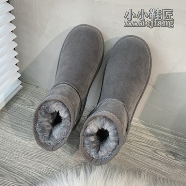 winter thickened velvet padded thermal middle tube snow boots couple plus size non-slip flat ankle boots bread mother‘s cotton shoes women