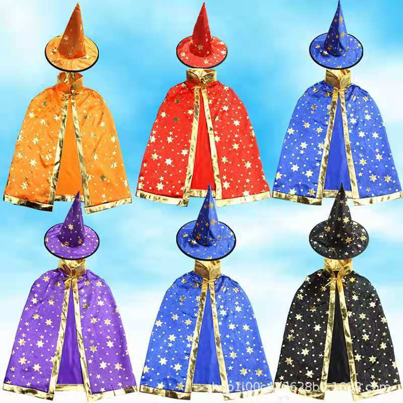 halloween children‘s costume five-star cloak witch cape cloak korean set cloak props stage costume magic