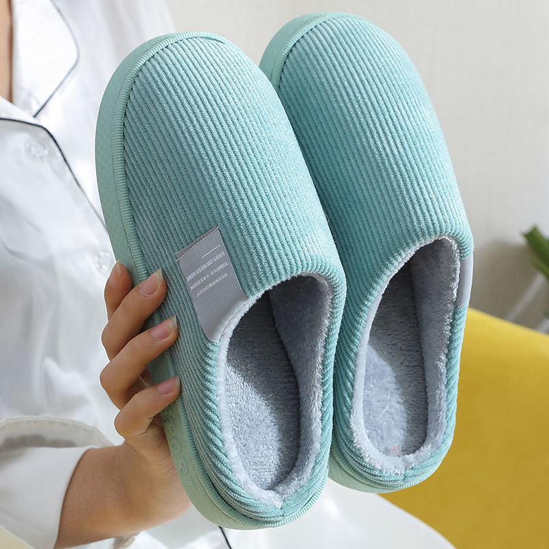 cotton slippers women‘s autumn and winter thick bottom cute household bag heel home indoor couple plush cotton shoes men‘s warm home