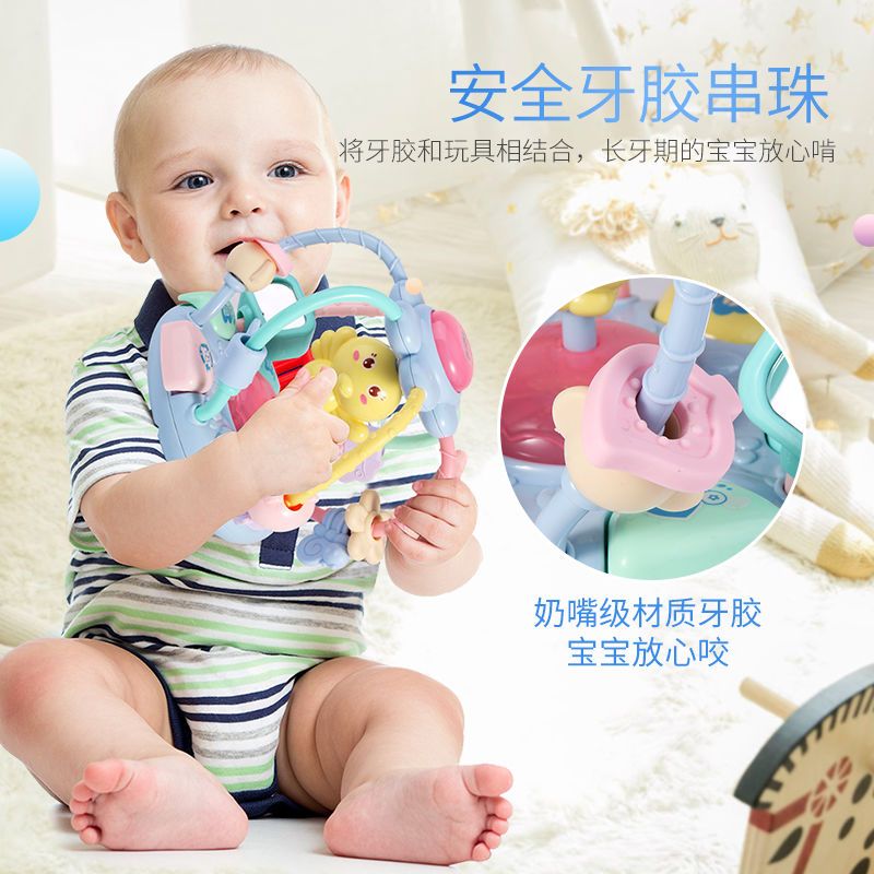 Baby Rattle Teether Toys 0-3 Months 6 Newborn Baby 1 Year Old Puzzle 8 Early Education Grip Comfort Biteable