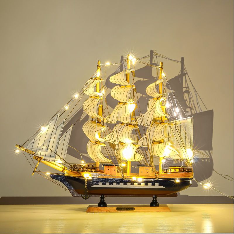 smooth sailing boat decoration solid wood ornaments simulation wooden craftwork model friendship boat birthday gift