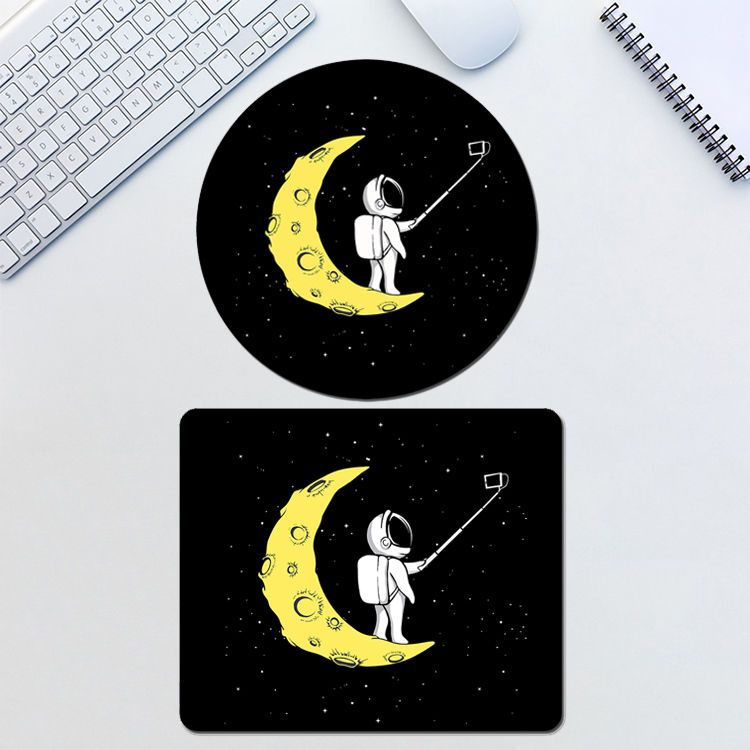 Nasa Spaceman Science Fiction Starry Sky Mouse Pad Small Waterproof Lock Edge Student Game Computer Keyboard Non-Slip Table Mat