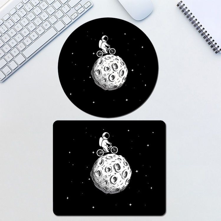 Nasa Spaceman Science Fiction Starry Sky Mouse Pad Small Waterproof Lock Edge Student Game Computer Keyboard Non-Slip Table Mat