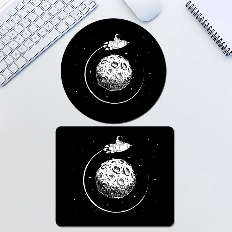 Nasa Spaceman Science Fiction Starry Sky Mouse Pad Small Waterproof Lock Edge Student Game Computer Keyboard Non-Slip Table Mat