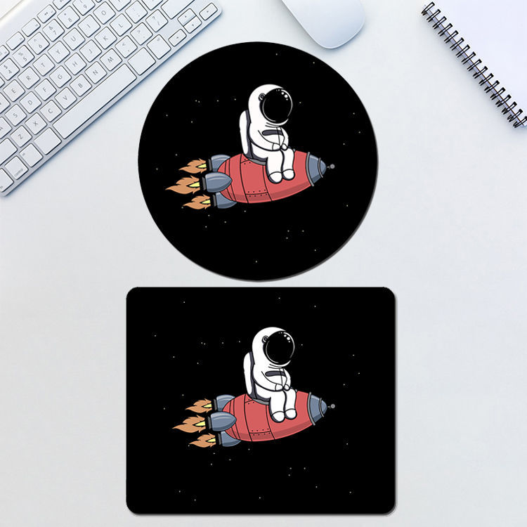 Nasa Spaceman Science Fiction Starry Sky Mouse Pad Small Waterproof Lock Edge Student Game Computer Keyboard Non-Slip Table Mat