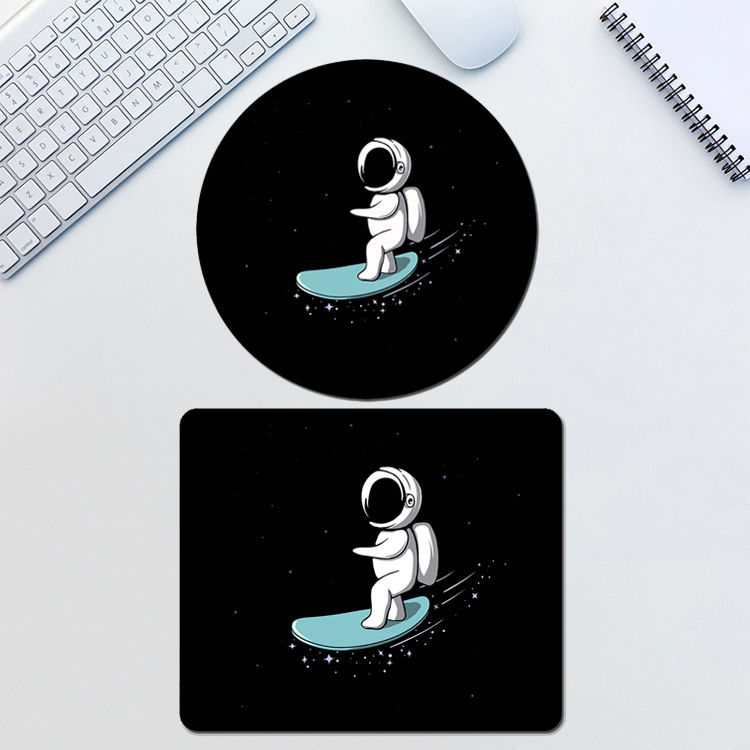 Nasa Spaceman Science Fiction Starry Sky Mouse Pad Small Waterproof Lock Edge Student Game Computer Keyboard Non-Slip Table Mat