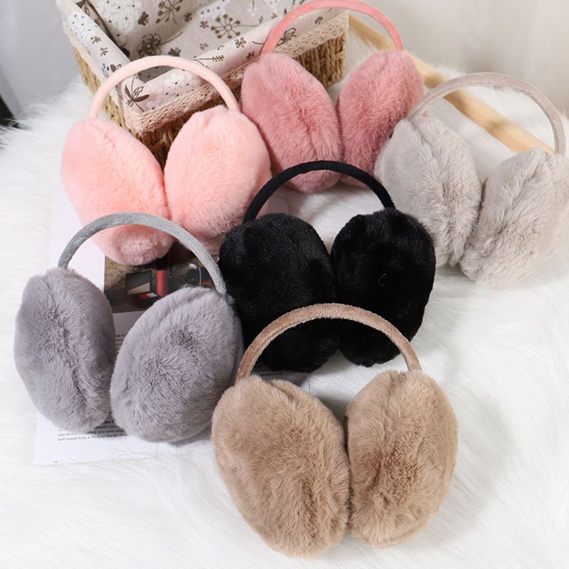 winter warm plush earmuffs earcaps winter boys and girls back wear imitation rabbit fur ear warmer ear covers earmuff korean style