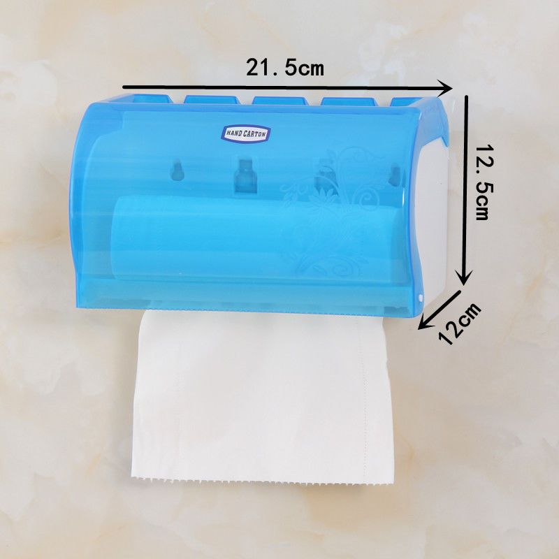 Toilet Tissue Box Punch-Free Toilet Paper Holder Plastic Wall Mount Roll Holder Household Paper Extraction Box Waterproof Toilet Paper Box