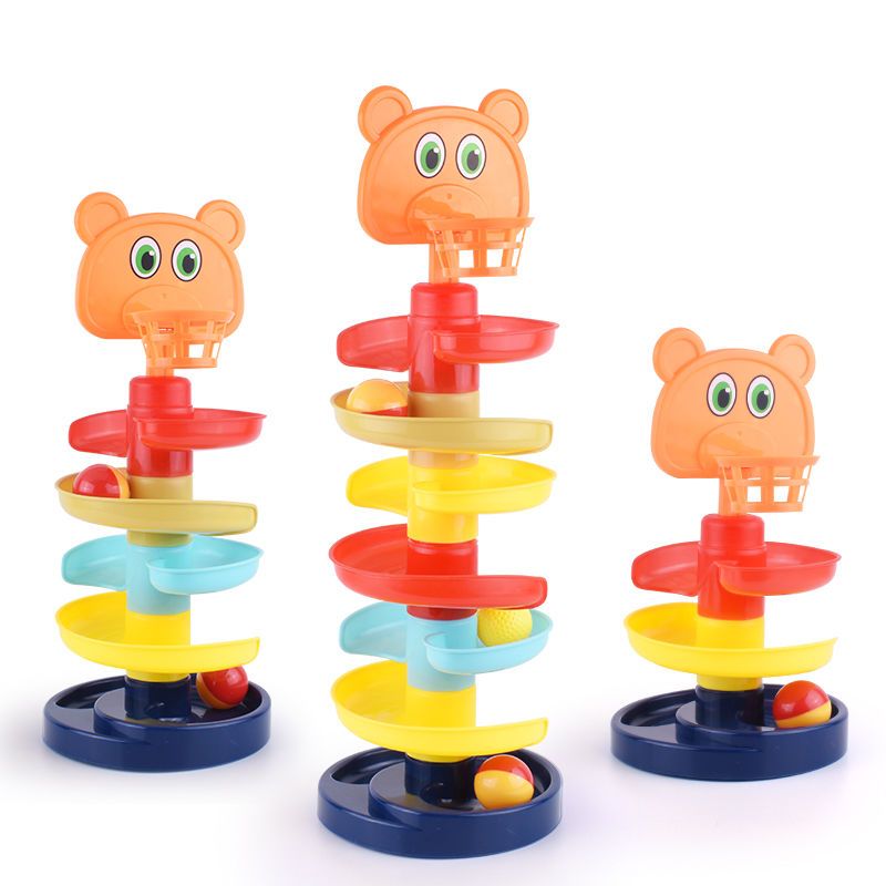 Baby Educational Fun Track Slide Ball Tower Turn Music Jenga Children's Toys Intelligent Fun 1-2 Toys Early Education