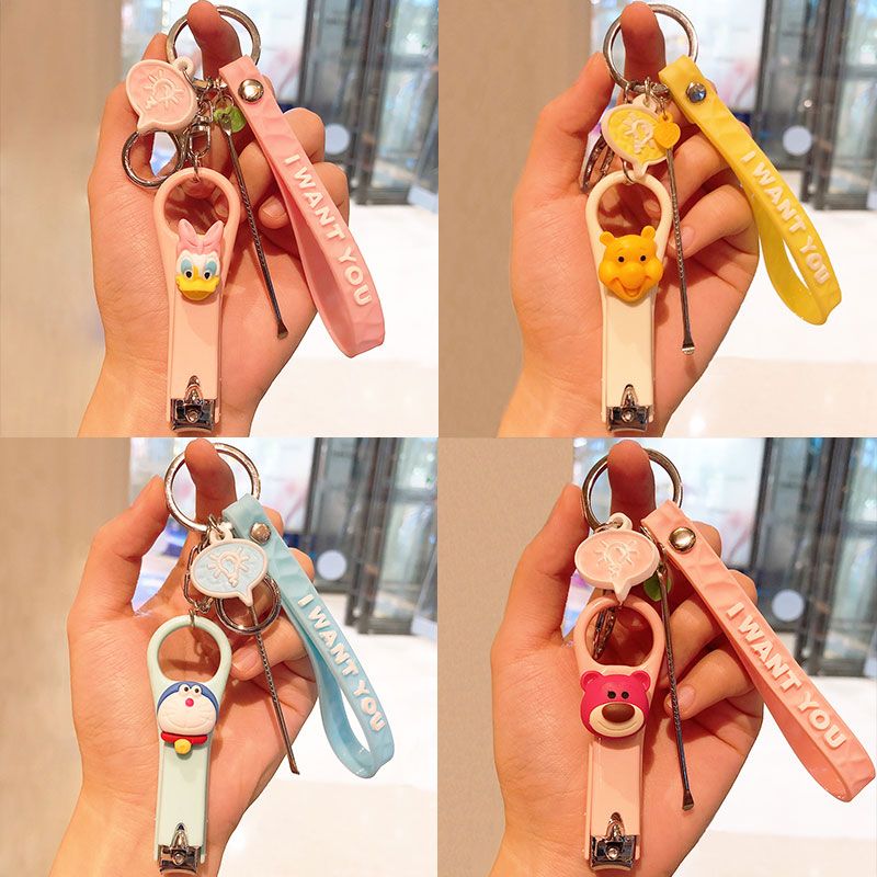 Cartoon Key Button Nail Scissors Earpick Children Nail Clippers Men and Women Couple Creative Ornament Gifts Send Girlfriend