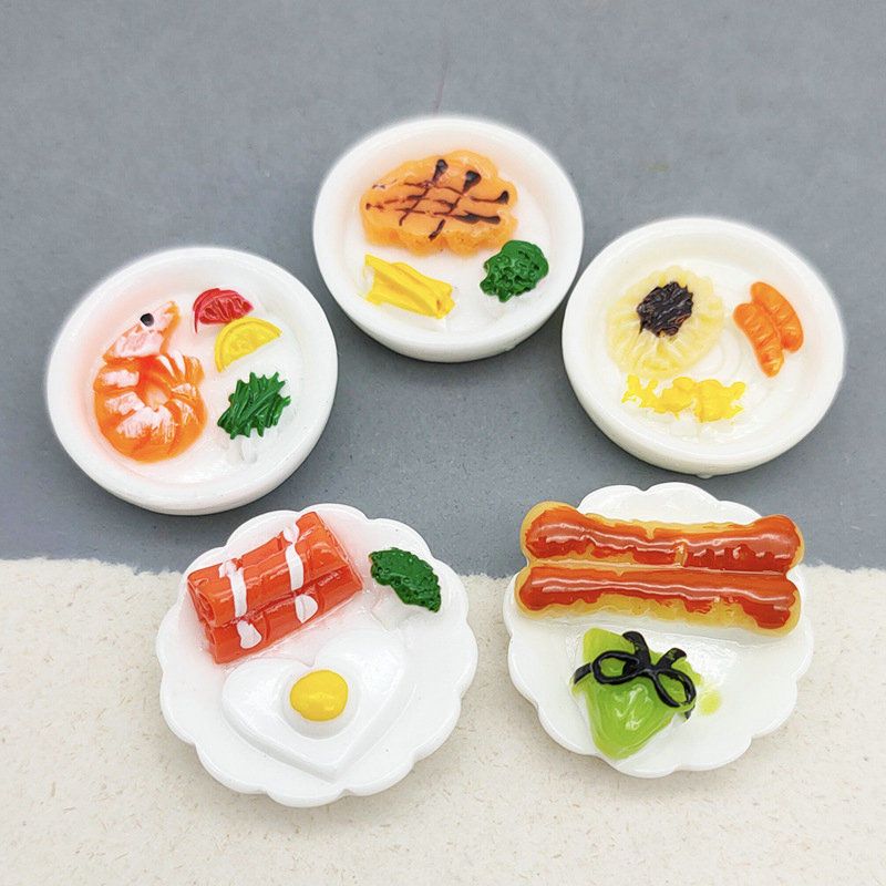 Simulation Mini Food Model Decoration DIY Ornament Accessories Keychain Material Love Fried Egg Breakfast
