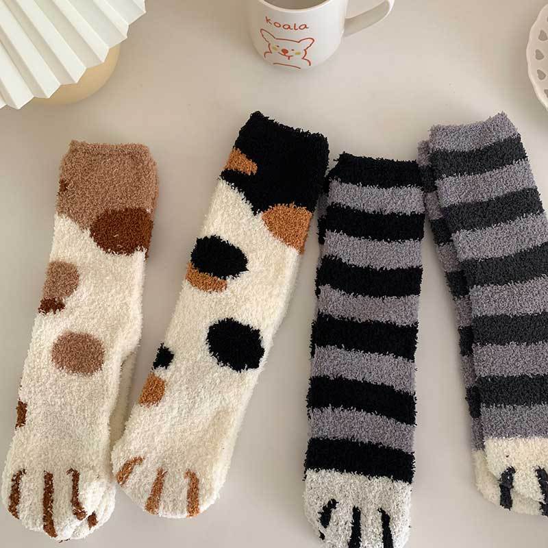 socks women‘s winter fleece-lined thick coral fleece socks cute japanese style home room socks sleeping furry socks