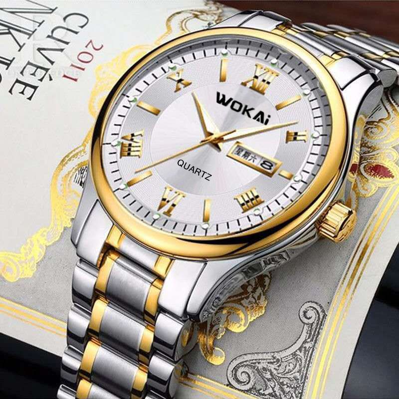 genuine goods swiss men‘s watch fully automatic imported waterproof middle-aged luminous watch high-end business original non-mechanical watch