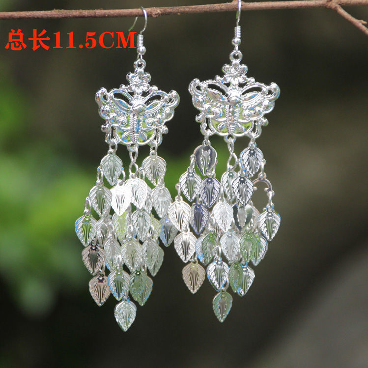 New Female Accessories Earrings Earrings Ethnic Style Embroidered Earrings Embroidered Miao Silver Earrings Jewelry Original Earrings Female Accessories