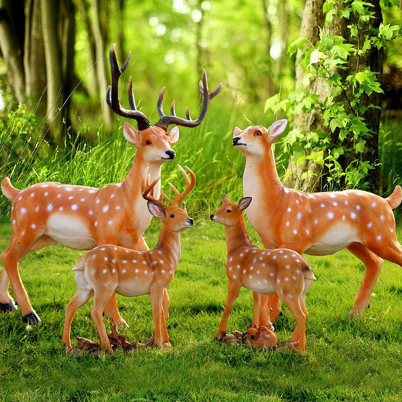 large simulation sika deer decoration outdoor frp animal sculpture garden landscape park courtyard decoration sketch