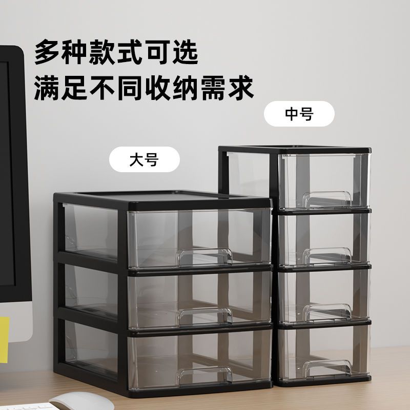 Transparent Household Storage Box Multi-Functional Office Desktop Storage Cabinet Multi-Layer Drawer Cosmetic Finishing Storage Rack