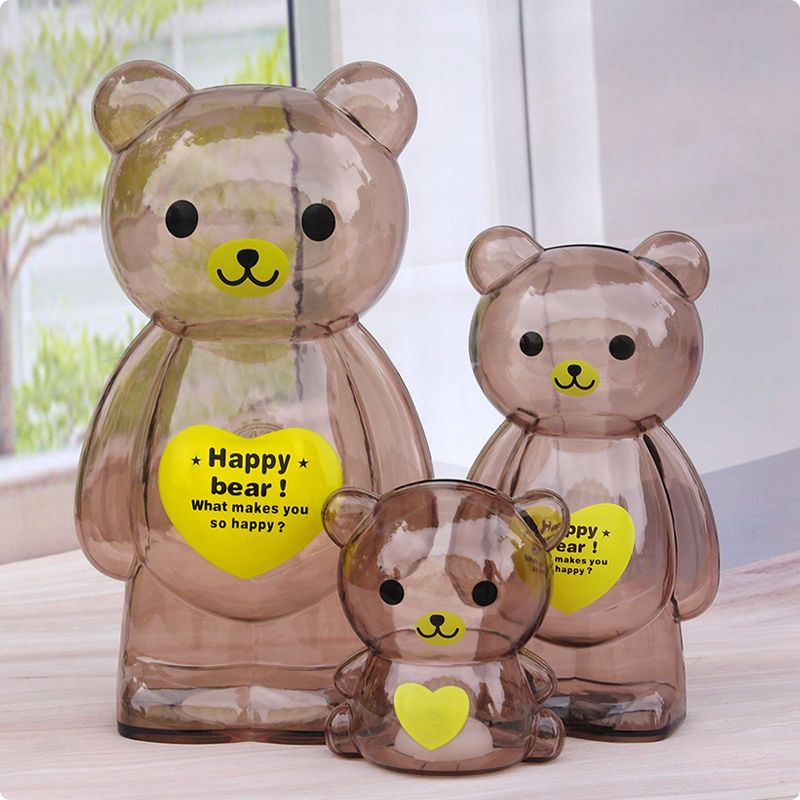 large cute bear transparent piggy bank cartoon creative piggy bank money box kids children‘s birthday gifts