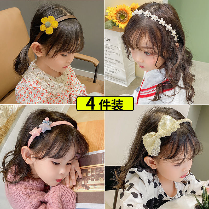 Children's Headband Korean Girls Cute Hairpin Baby Western Style Headdress Does Not Hurt Hair Headband Non-Slip Toothed Hair Accessories