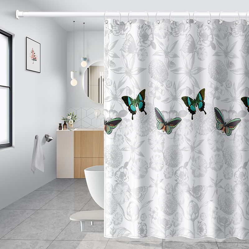 shower curtain suit non-perforated curtains thickened bathroom partition door curtain shower curtain cloth waterproof and mildew-proof shower curtain rod suit