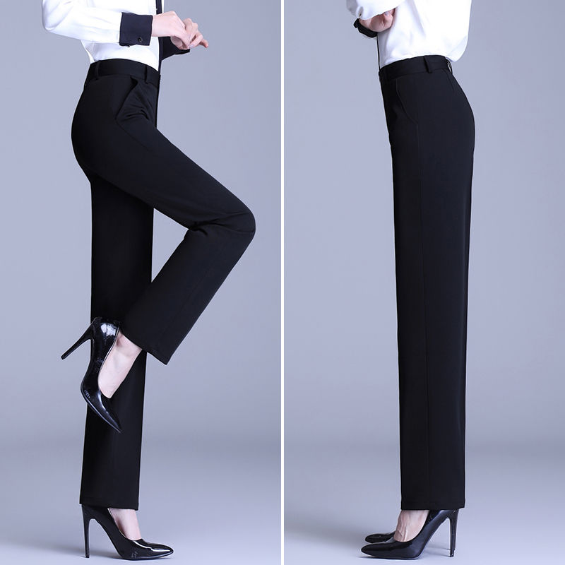 suit pants spring/summer business working draping slim fit suit pants for women straight high waist baggy jogger pants black work pants