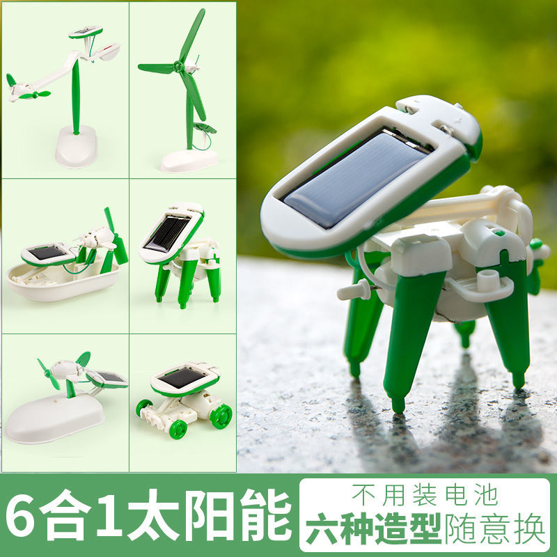 DIY Robot Assembly Generation 6-in-1 Solar Science Experiment Small Production Technology Handmade Elementary School Toy