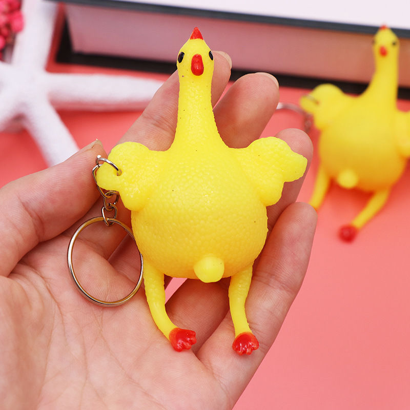 Creative Pendant Wholesale Funny next Laying Hens Vent Chicken Laying Hens Laying Hens Keychain Squeeze Laying Hens Spoof Small Toys