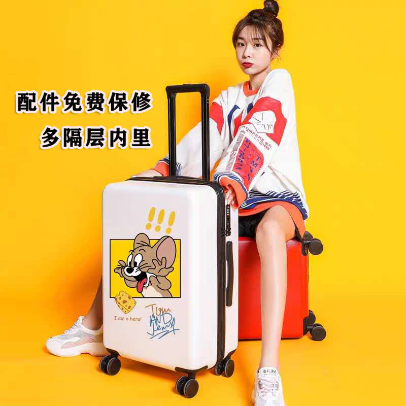 luggage ins internet celebrity female student korean cartoon password suitcase suitcase large capacity universal wheel trolley case male