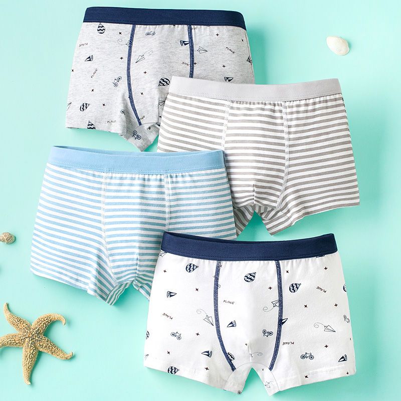 4-pack children‘s underwear men‘s cotton boxers medium and large children‘s boys 3-15 years old boys underpants boxer shorts