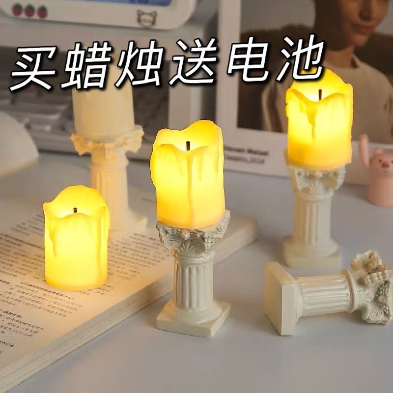 ins style roman candlestick retro desktop layout ornament decoration photo props candlestick