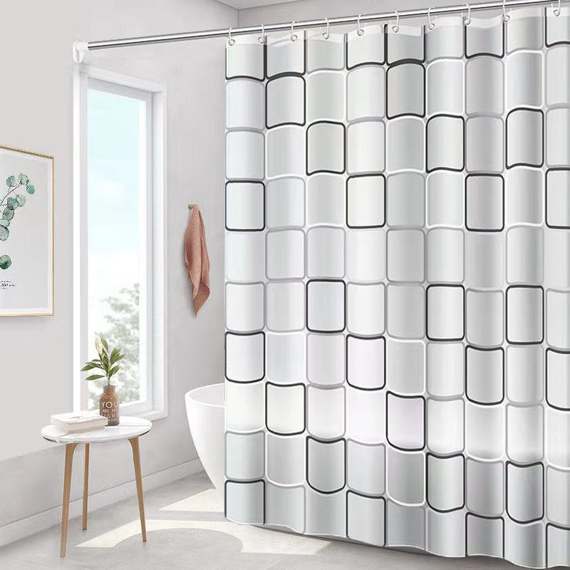 batoom shower curtain waterproof and mildew-proof shower curtain simple batoom curtain shower curtain set punch-free partition curtain curtain