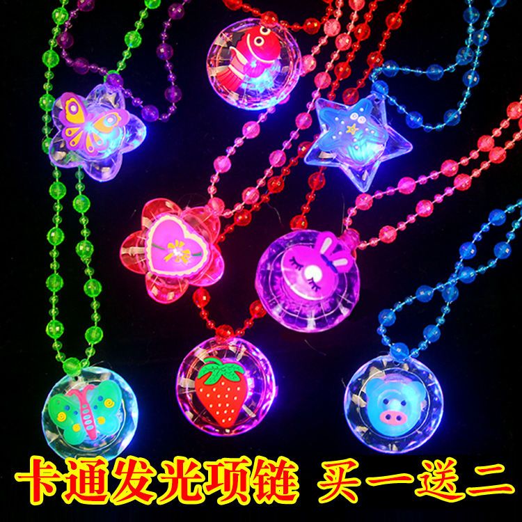 luminous necklace acrylic necklace stall hot sale pendant push cute toy children support gift gift