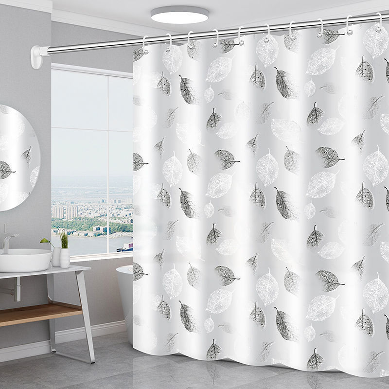 batoom partition curtain toilet door curtain household shower curtain cloth waterproof and mildew-proof curtain shower curtain rod set punch-free