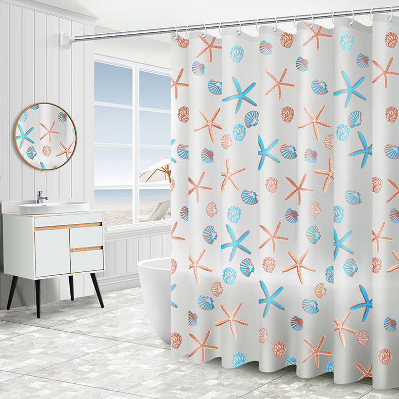 batoom partition curtain toilet door curtain household shower curtain cloth waterproof and mildew-proof curtain shower curtain rod set punch-free