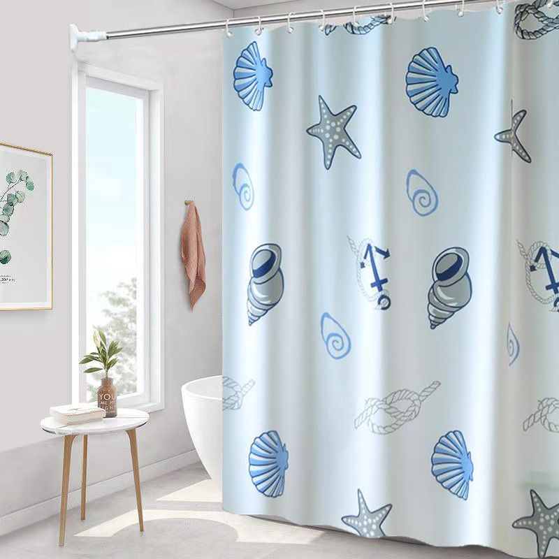 batoom shower curtain waterproof and mildew-proof shower curtain simple batoom curtain shower curtain set punch-free partition curtain curtain