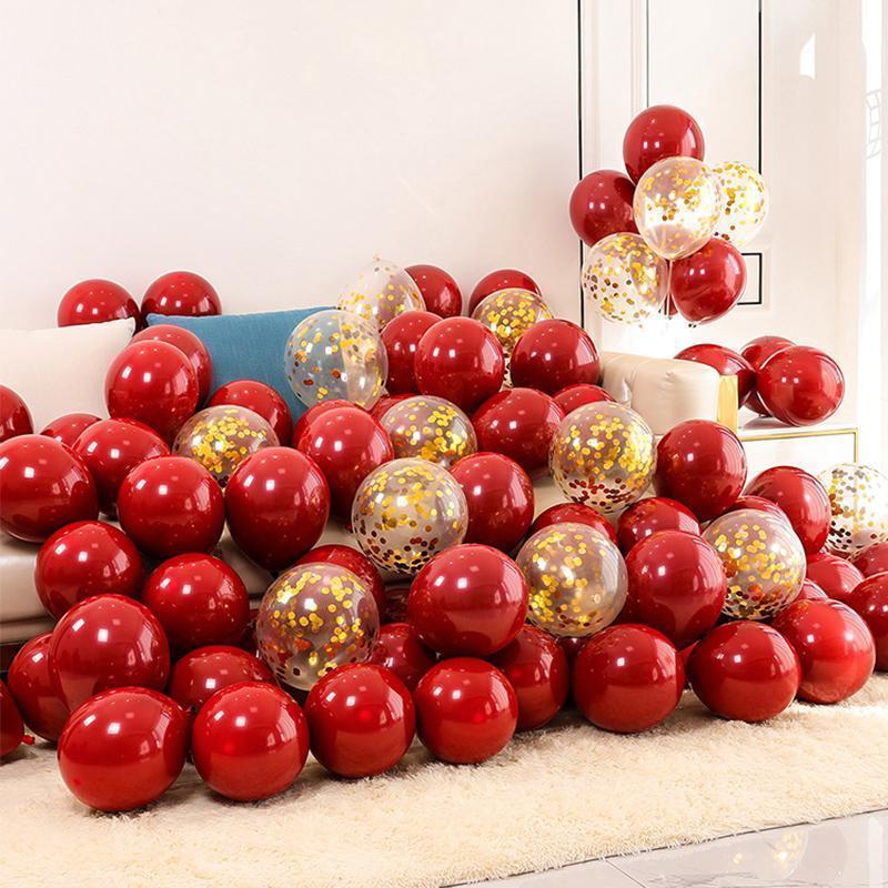 Internet Celebrity Thick Metal Balloon Wholesale Pomegranate Red Wedding Room Layout Confession Supplies Macaron Romantic Birthday Party