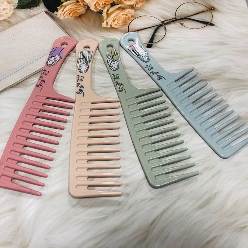 youpin curly hair special super large tooth comb anti-tearing hair massage comb thick comb big tooth easy to comb and fold constantly comb women