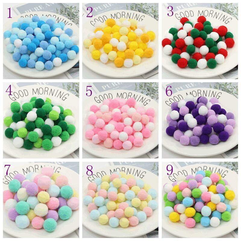 mixed color fur ball high elastic diy children‘s handmade kindergarten creative handcraft materials color small fur ball pompons