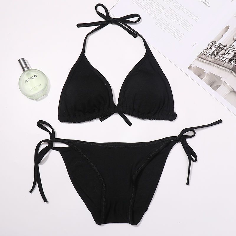 cotton lace-up swimming suit women‘s wireless push up sexy bikini hot spring bathing suit women‘s one-piece suit