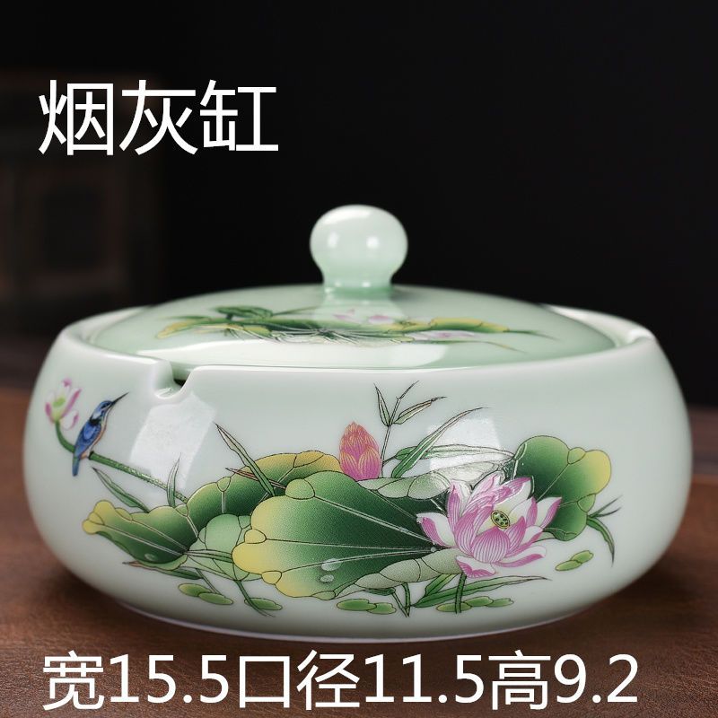 large ashtray creative personality ceramic ashtray retro chinese style home living room office windproof ashtray