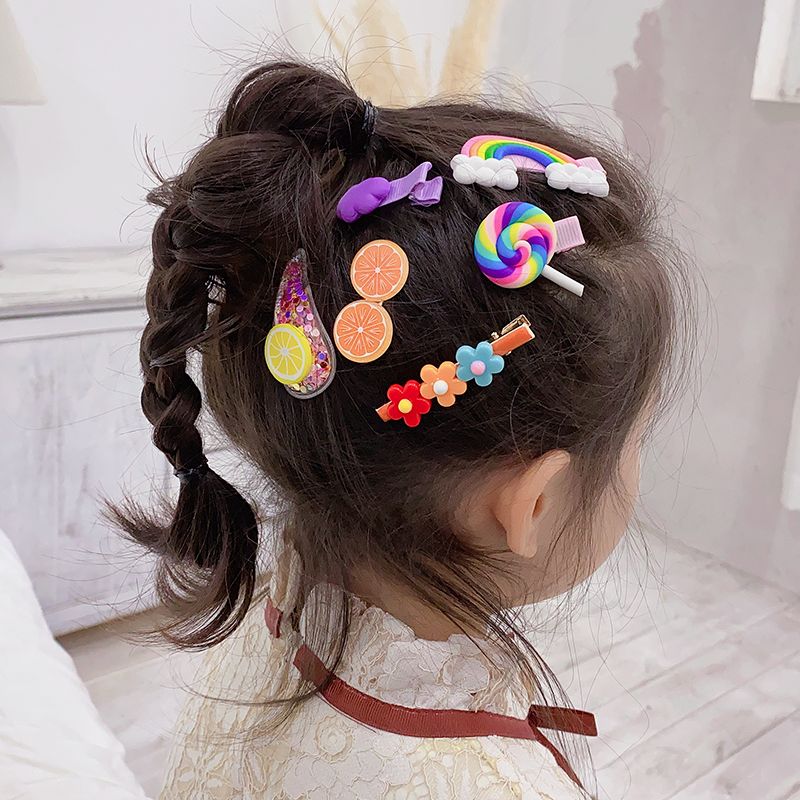 Children's Online Red Cartoon Barrettes Korean Princess Headdress Girl's Little Girl's Broken Hair BB Hairpin Cute Baby Hair Accessories
