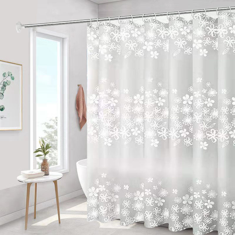 batoom shower curtain waterproof and mildew-proof shower curtain simple batoom curtain shower curtain set punch-free partition curtain curtain